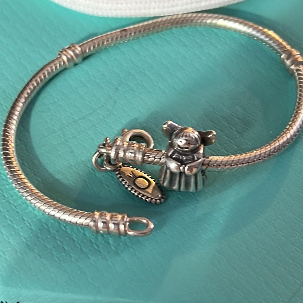 Pandora Bracelet with Angel charm - snake chain